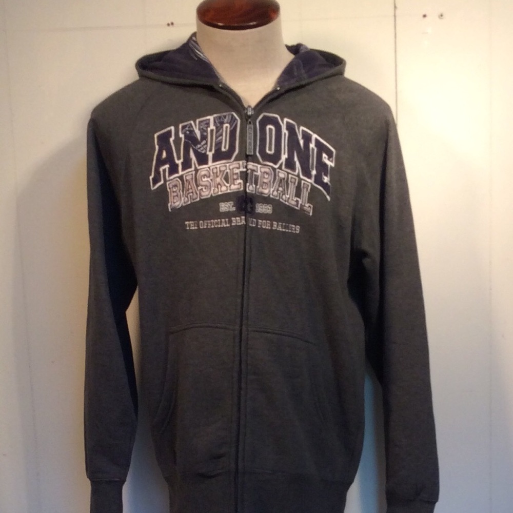 And1 Basketball zip front Hoodie men’s sz S